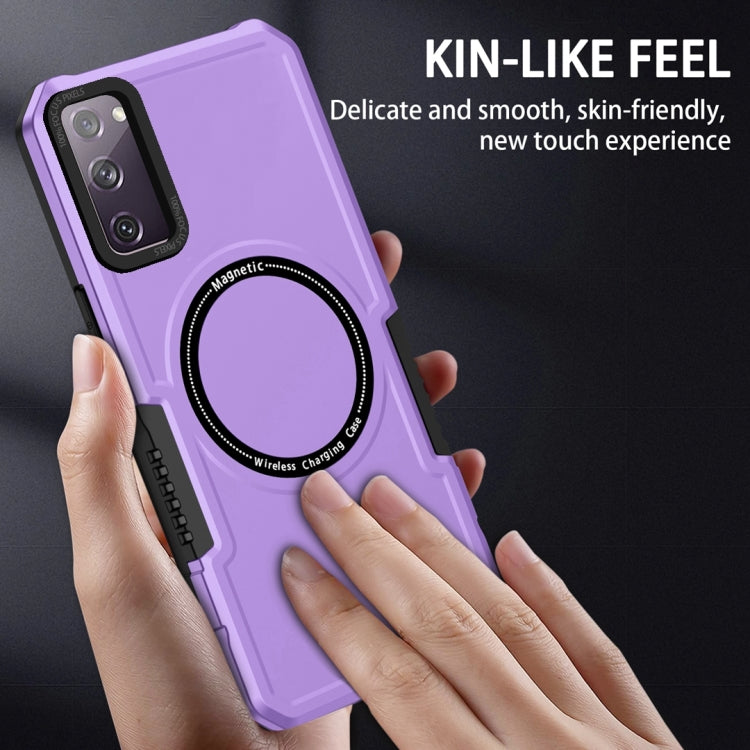 For Samsung Galaxy S20 FE MagSafe Shockproof Armor Phone Case(Purple)