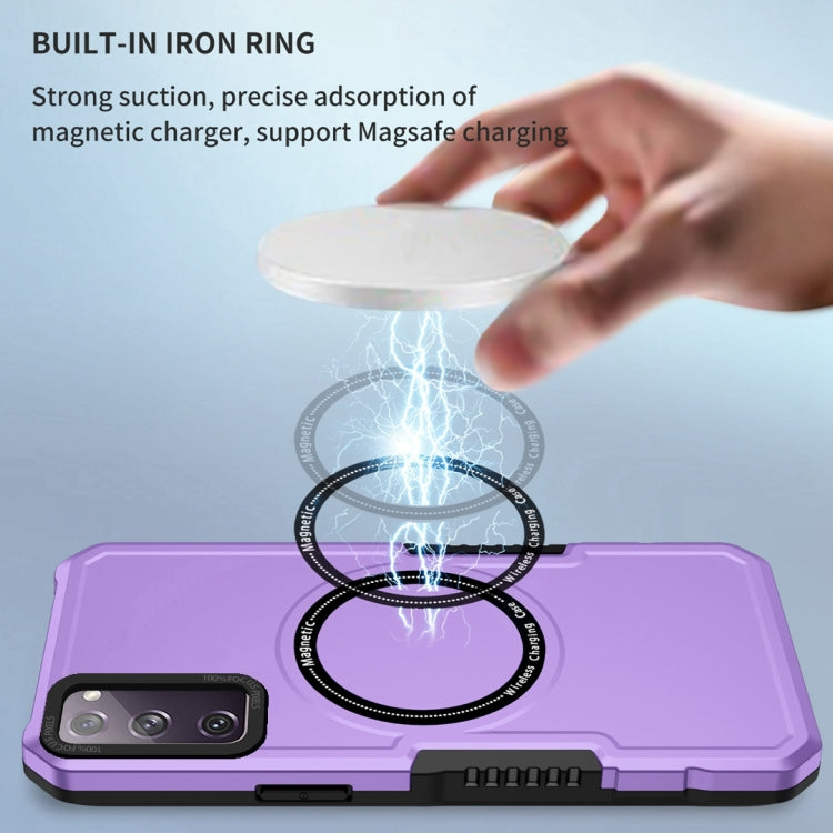 For Samsung Galaxy S20 FE MagSafe Shockproof Armor Phone Case(Purple)