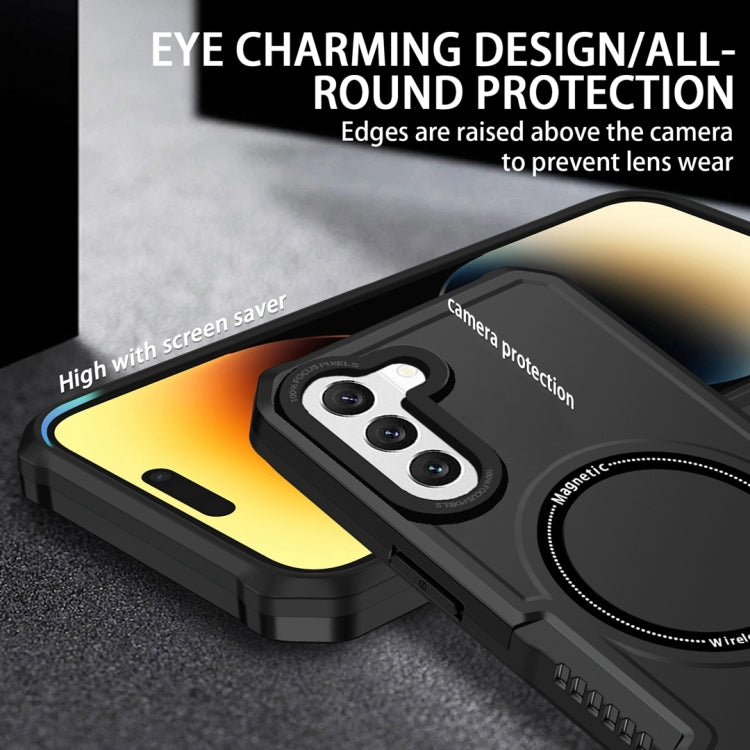 For Samsung Galaxy S22 5G MagSafe Shockproof Armor Phone Case(Black)