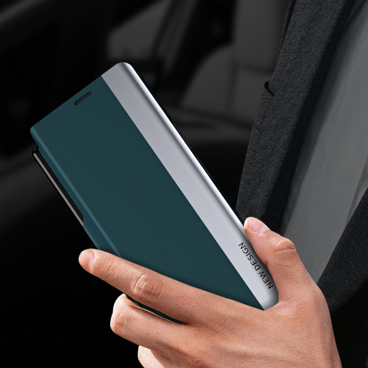 For Samsung Galaxy Z Fold4 Shockproof Full Coverage Leather Phone Case with Pen Slot(Green)