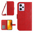 For Xiaomi Redmi Note 12 Pro+ China / Global / Note 12 Explorer Skin Feel Sun Flower Pattern Flip Leather Phone Case with Lanyard(Red) - free shipping - PMC TechLife - Order now!