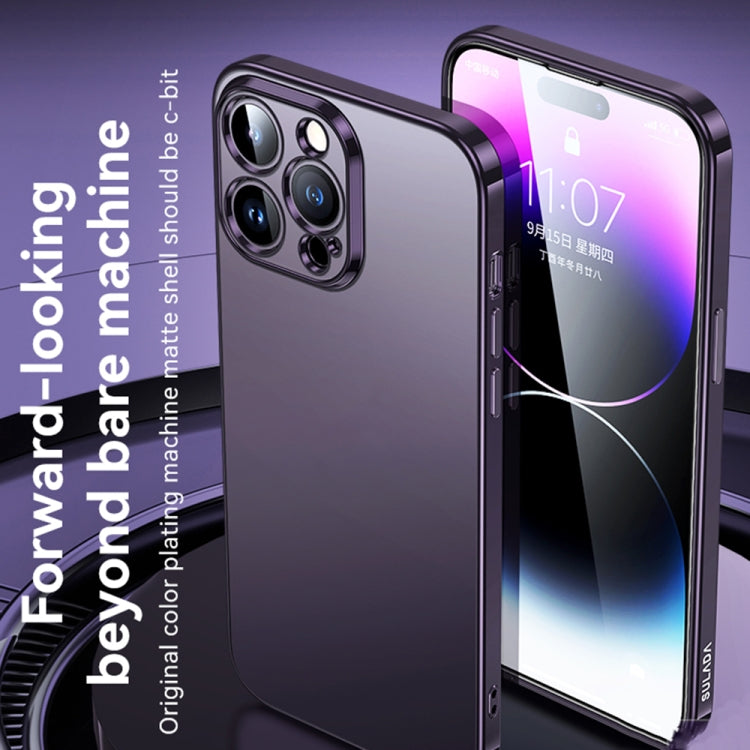 For iPhone 14 SULADA Electroplating Frosted All-inclusive TPU Phone Case(Black)