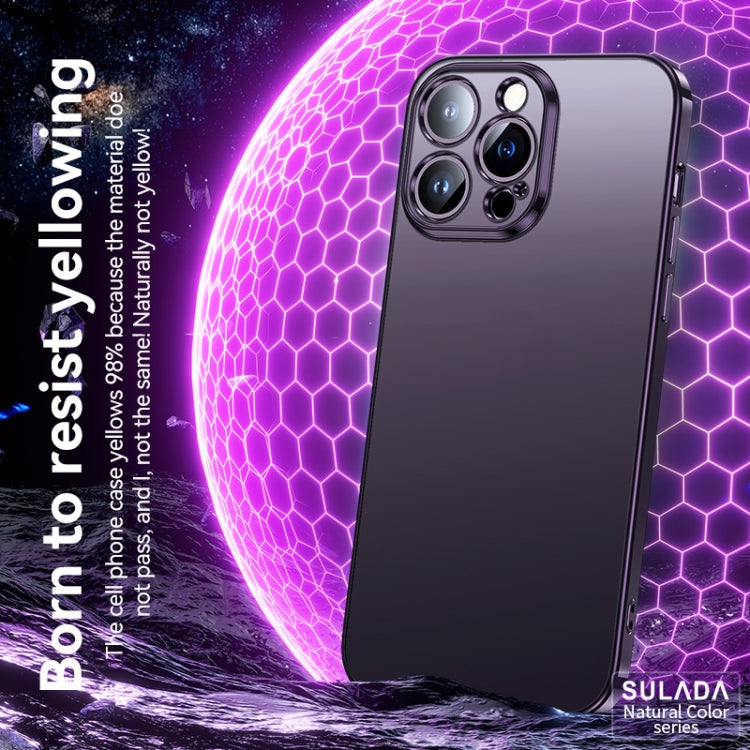 For iPhone 14 SULADA Electroplating Frosted All-inclusive TPU Phone Case(Black)