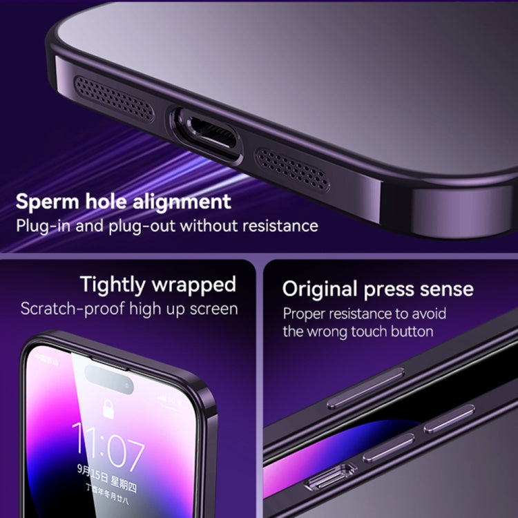 For iPhone 14 SULADA Electroplating Frosted All-inclusive TPU Phone Case(Black)