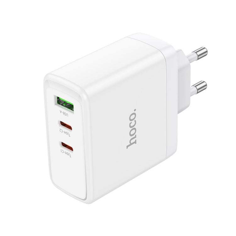 hoco N30 Glory PD 65W USB+ Dual USB-C/Type-C Interface Fast Charge Charger, EU Plug(White)