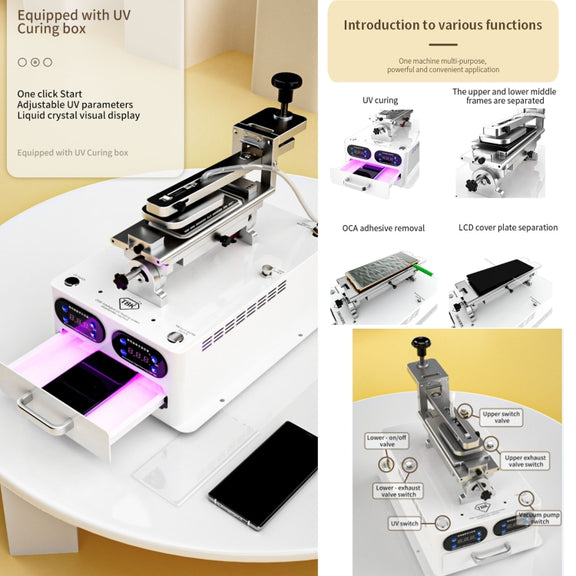 TBK 258S Intelligent Multi-function UV Cured Disassembly Machine, Plug:AU Plug