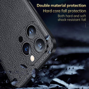 For iPhone 14 SULADA Famous Artisan Series Litchi Leather PC + TPU Phone Case(Dark Green)