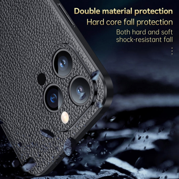 For iPhone 14 SULADA Famous Artisan Series Litchi Leather PC + TPU Phone Case(Dark Green)