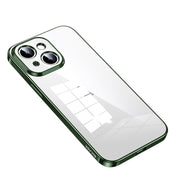 For iPhone 14 SULADA Shine Through Series Plating TPU Transparent Phone Protective Case(Green)