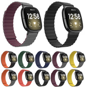 For Fitbit Versa 3 / Sense Universal Magnetic Silicone Watch Band(Black Yellow)