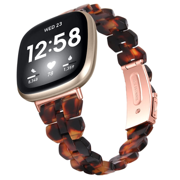 For Fitbit Versa 4 / Sense 2 Universal Rhombus Resin Watch Band(Hawksbill)