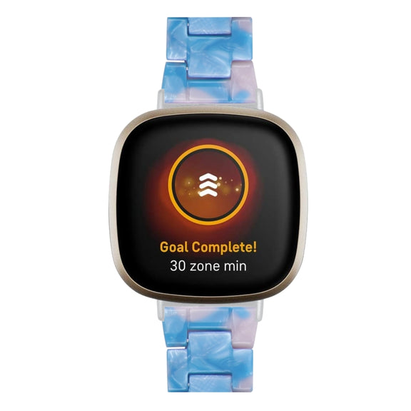 For Fitbit Versa 4 / Sense 2 Universal Resin Watch Band(Blue Pink)