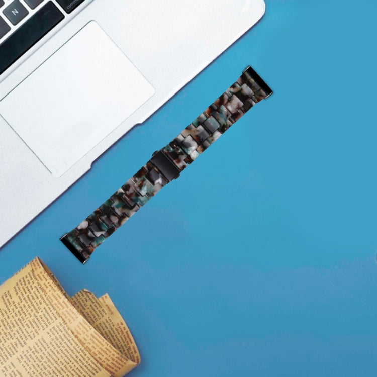 For Fitbit Versa 4 / Sense 2 Universal Resin Watch Band(Blue Flower)