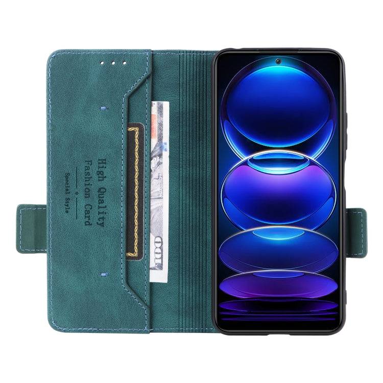 For Xiaomi Redmi Note 12 China Magnetic Clasp Flip Leather Phone Case(Green)