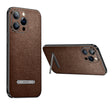 For iPhone 14 SULADA Invisible Bracket Leather Back Cover Phone Case(Brown) - free shipping - PMC TechLife - Order now!