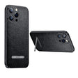 For iPhone 14 Pro SULADA Invisible Bracket Leather Back Cover Phone Case(Black) - iPhone 14 Pro Cases by SULADA | Online Shopping South Africa | PMC TechLife | Buy Now Pay Later Mobicred