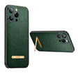 For iPhone 14 Pro Max SULADA Invisible Bracket Leather Back Cover Phone Case(Dark Green) - iPhone 14 Pro Max Cases by SULADA | Online Shopping South Africa | PMC TechLife | Buy Now Pay Later Mobicred