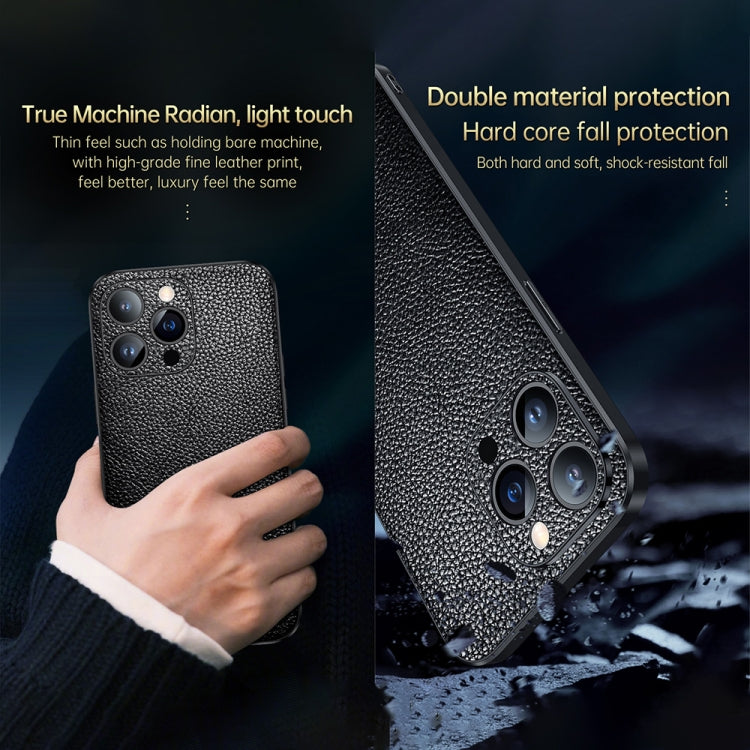 For iPhone 13 Pro Max SULADA Invisible Bracket Leather Back Cover Phone Case(Brown)
