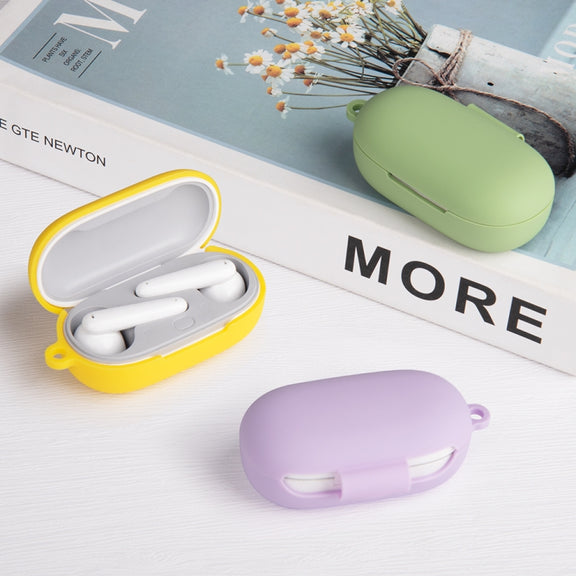For Huawei FreeBuds SE Pure Color Bluetooth Earphone Silicone Case with Hook(Sky Blue)