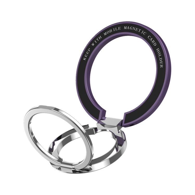 Car Magnetic Dual Axis Ring Phone Holder(Bright Purple)