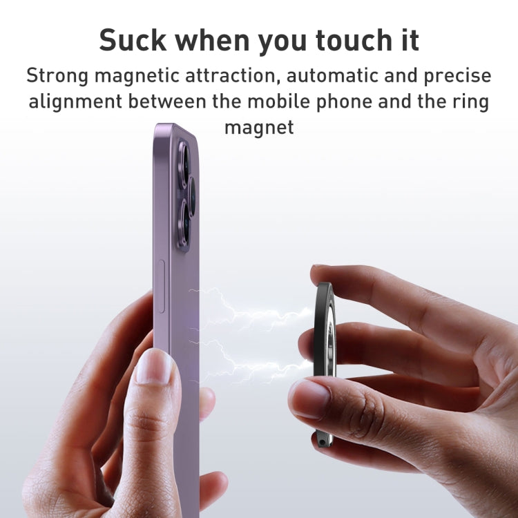 Car Magnetic Dual Axis Ring Phone Holder(Frosted Black)
