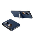 For Huawei P50 Pocket SULADA Invisible Bracket Leather Back Cover Phone Case(Blue) - Huawei Cases by SULADA | Online Shopping South Africa | PMC TechLife | Buy Now Pay Later Mobicred