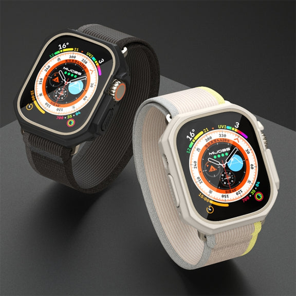 For Apple Watch Ultra 49mm Mijobs Ultra-thin Bezel PC Watch Case(Orange) - Watch Cases by MIJOBS