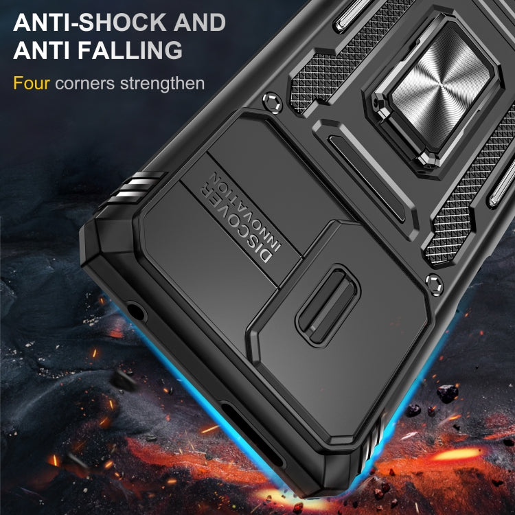 For Xiaomi 11T Armor PC + TPU Camera Shield Phone Case(Black)