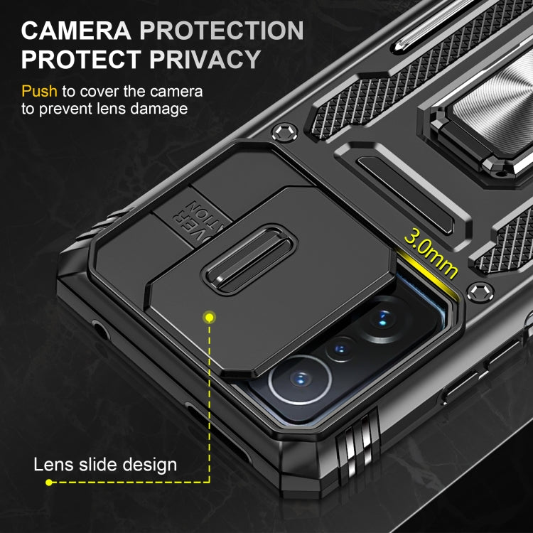 For Xiaomi 11T Armor PC + TPU Camera Shield Phone Case(Black)