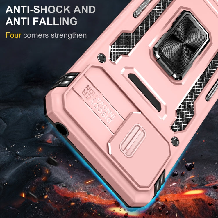 For Xiaomi Redmi 9A Armor PC + TPU Camera Shield Phone Case(Rose Gold)