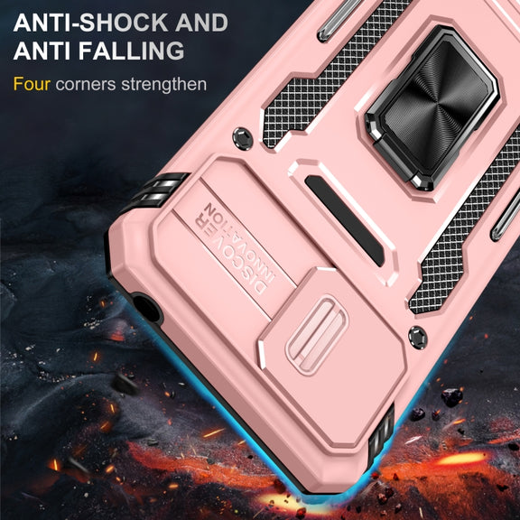 For Xiaomi Redmi 9A Armor PC + TPU Camera Shield Phone Case(Rose Gold)