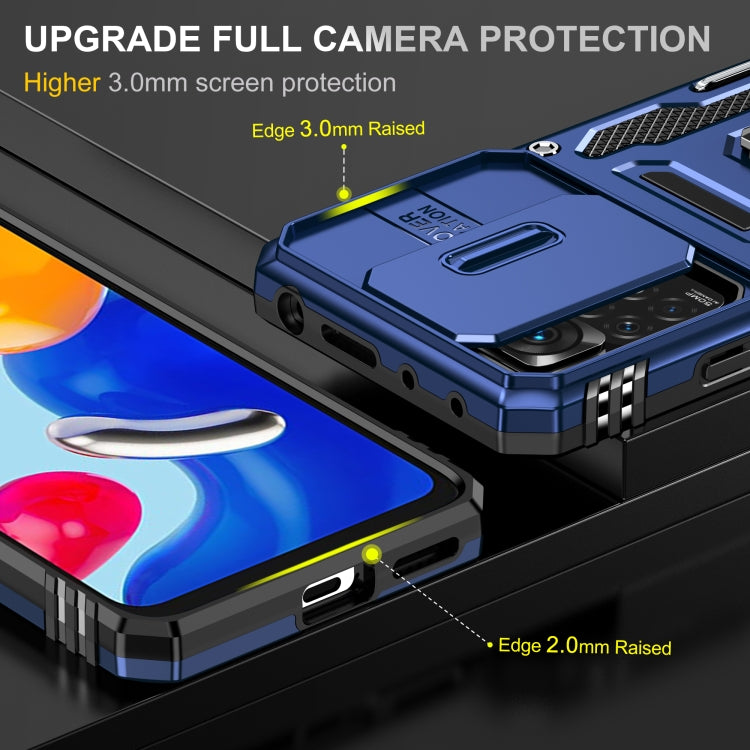 For Xiaomi Redmi Note 11 Pro Armor PC + TPU Camera Shield Phone Case(Navy Blue)