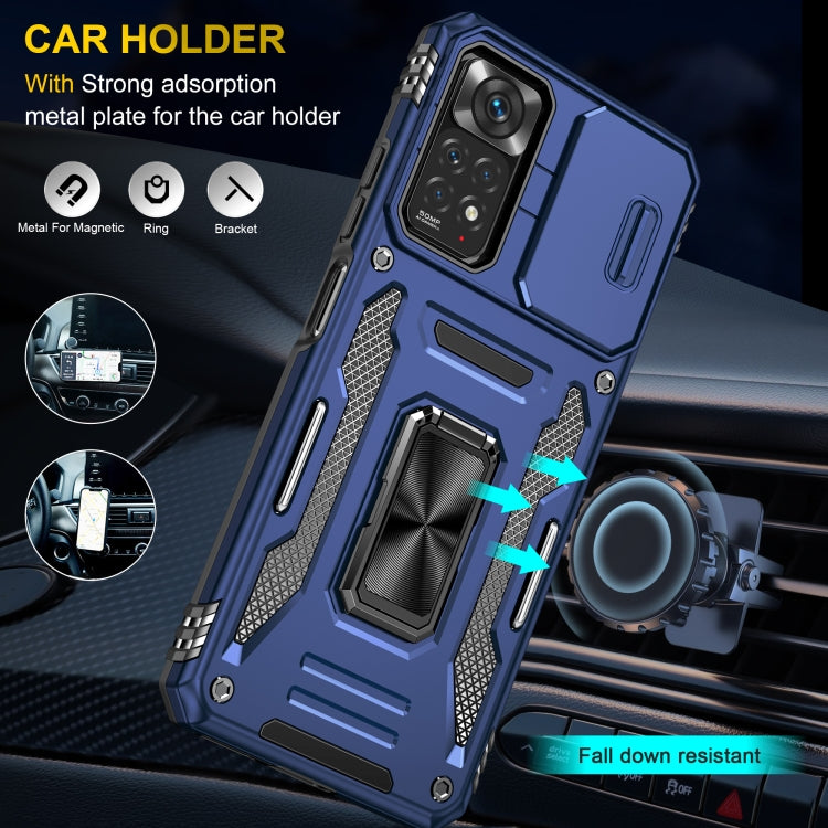 For Xiaomi Redmi Note 11 Pro Armor PC + TPU Camera Shield Phone Case(Navy Blue)