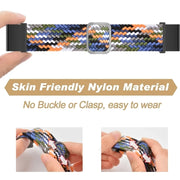Compatible with Garmin Fenix 7 Adjustable Nylon Braided Elasticity Watch Band(Blue)