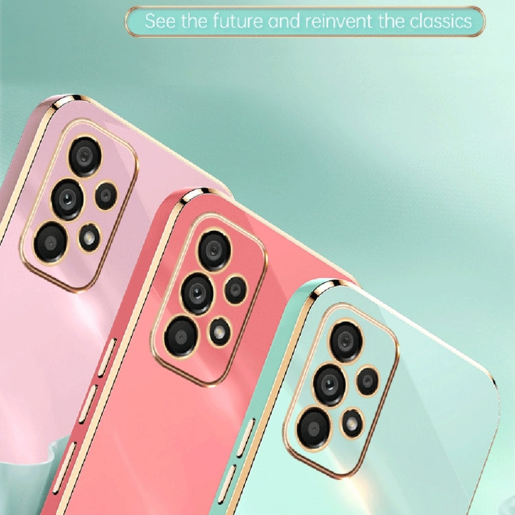 For Samsung Galaxy A33 5G XINLI Straight Edge 6D Electroplate TPU Phone Case(Pink)