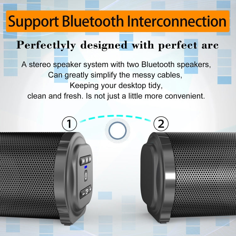 BS-10 Bluetooth 5.0 Speaker TV Soundbar with Remote Control(Black)