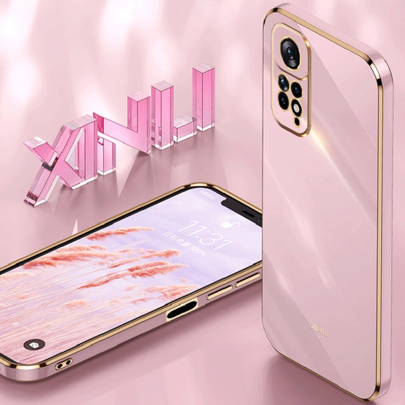 For Xiaomi Redmi Note 11 4G Foreign XINLI Straight Edge 6D Electroplate TPU Phone Case(White)