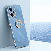 For Xiaomi Redmi Note 12 Pro 5G China XINLI Straight Edge 6D Electroplate TPU Phone Case with Ring Holder(Celestial Blue)