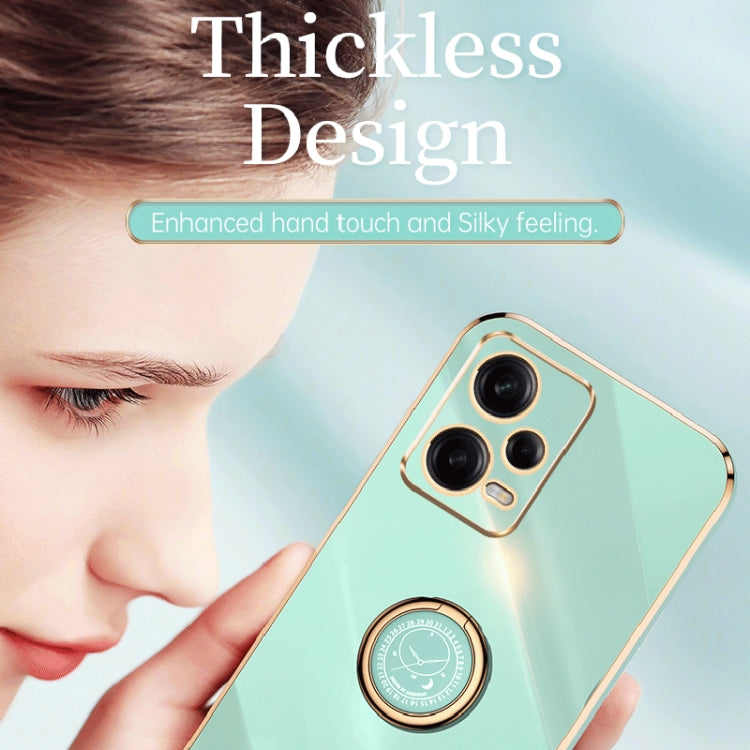 For Xiaomi Redmi Note 12 Pro 5G China XINLI Straight Edge 6D Electroplate TPU Phone Case with Ring Holder(Celestial Blue)