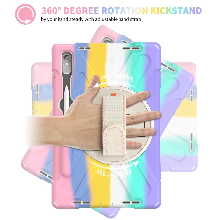 For Lenovo Tab P11 Pro Gen 2 Silicone + PC Protective Tablet Case(Colorful Pink)