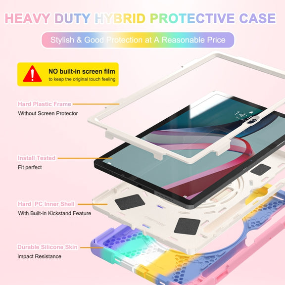 For Lenovo Tab P11 Pro Gen 2 Silicone + PC Protective Tablet Case(Colorful Pink)