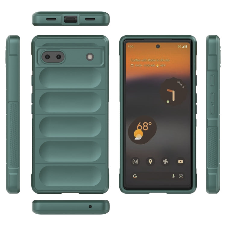 For Google Pixel 6a Magic Shield TPU + Flannel Phone Case(Grey)