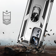 For Xiaomi 12T / 12T Pro Shockproof TPU + PC Phone Case with Holder(Silver)