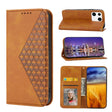 For Xiaomi 13 Cubic Grid Calf Texture Magnetic Leather Phone Case(Yellow) - free shipping - PMC TechLife - Order now!