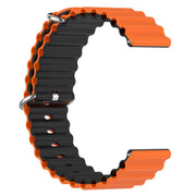 20mm Universal Ocean Style Silicone Two Color Watch Band(Orange Black)