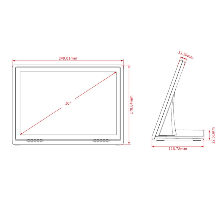 HSD1007A 10.1 inch Touch Screen All in One PC, RK3128 1GB+16GB Android 6.0, Plug:AU Plug(Black)