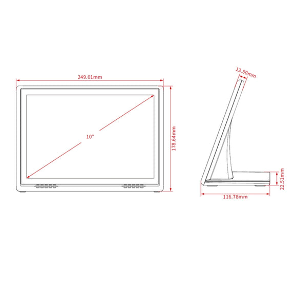 HSD1007A 10.1 inch Touch Screen All in One PC, RK3128 1GB+16GB Android 6.0, Plug:AU Plug(Black)