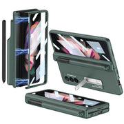 For Samsung Galaxy Z Fold3 5G GKK Full Coverage Magnetic Fold Hinge Shockproof Phone Case with Pen Slots(Green)