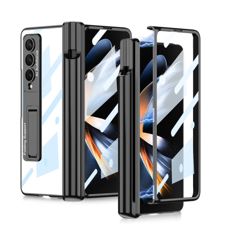 For Samsung Galaxy Z Fold4 GKK Magnetic Fold Hinge Shockproof Phone Case with Pen Slots(Black)