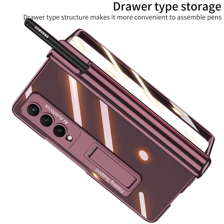 For Samsung Galaxy Z Fold4 GKK Magnetic Fold Hinge Shockproof Phone Case with Pen Slots(Black)